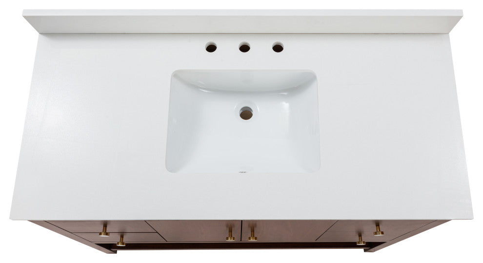 Zoe Vanity Combo, Walnut Collection, 49"