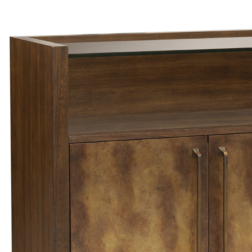 3 Door Bar Cabinet with Glass Shelves by Pulaski Furniture