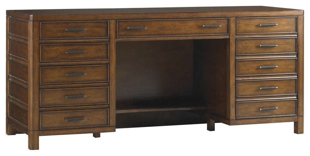 Full credenza with drawers on both sides, front-facing view on white background.
