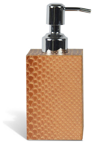 Genuine Leather Bathroom Soap/Lotion Dispenser, Golden Brown