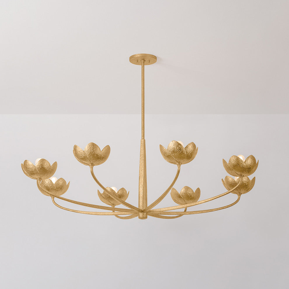 Troy Lighting Arcata Chandelier Vintage Gold Leaf, 55"Lx55"Wx18.25"H