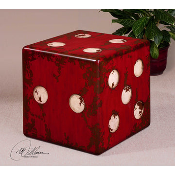 Uttermost Dice Red Accent Table