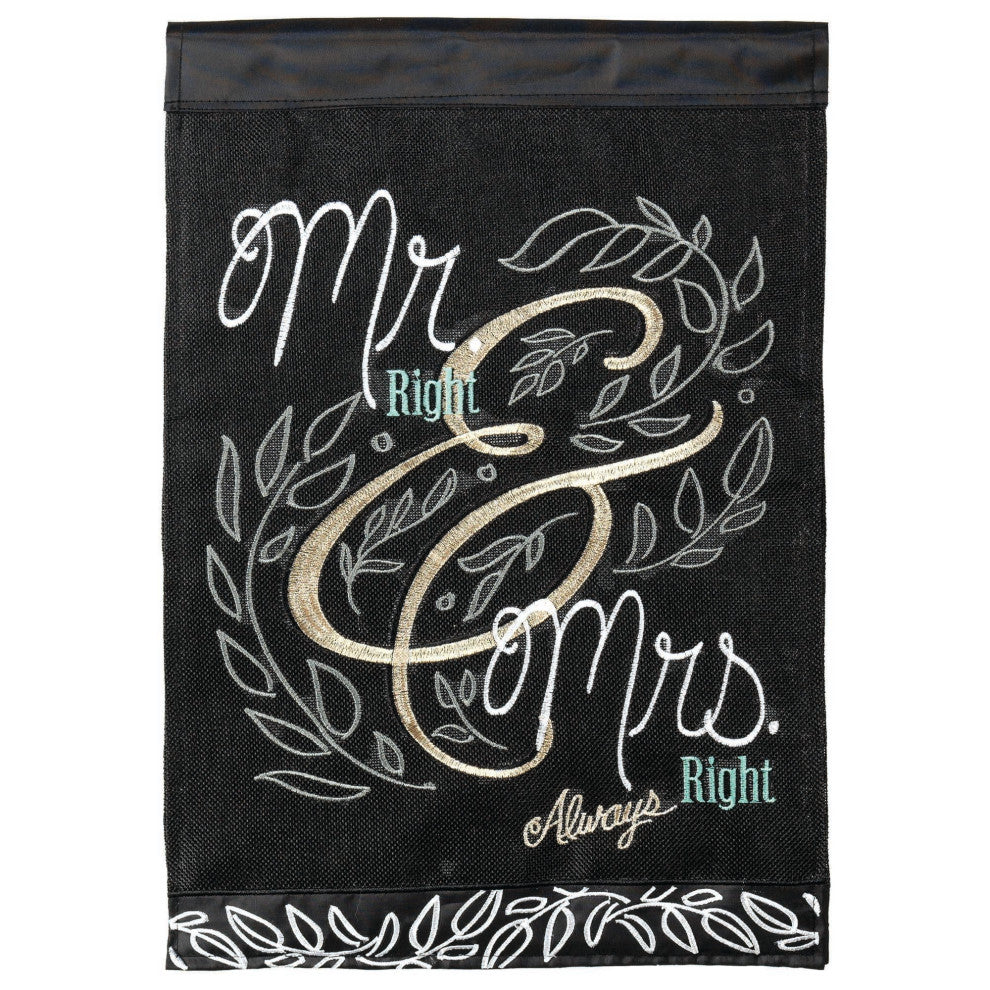 Flag  Double Applique   Wedding Mr And  Mrs Burlap  Garden
