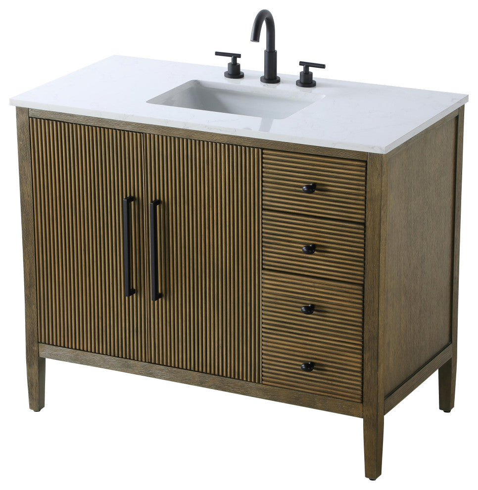 Home Living 42" Single Bathroom Vanity, Hazel Oak