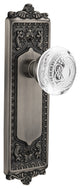 Egg and Dart Plate Passage Crystal Egg and Dart Knob, Antique Pewter, 2.375"
