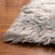 Plush and Soft Faux Sheepskin Fur Shag Area Rug, Gray, 3' X 5'