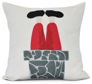 Away He Goes,Geometric Print Pillow,Gray, 26" x 26"