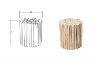 East at Main Nason Brown Teakwood Stool
