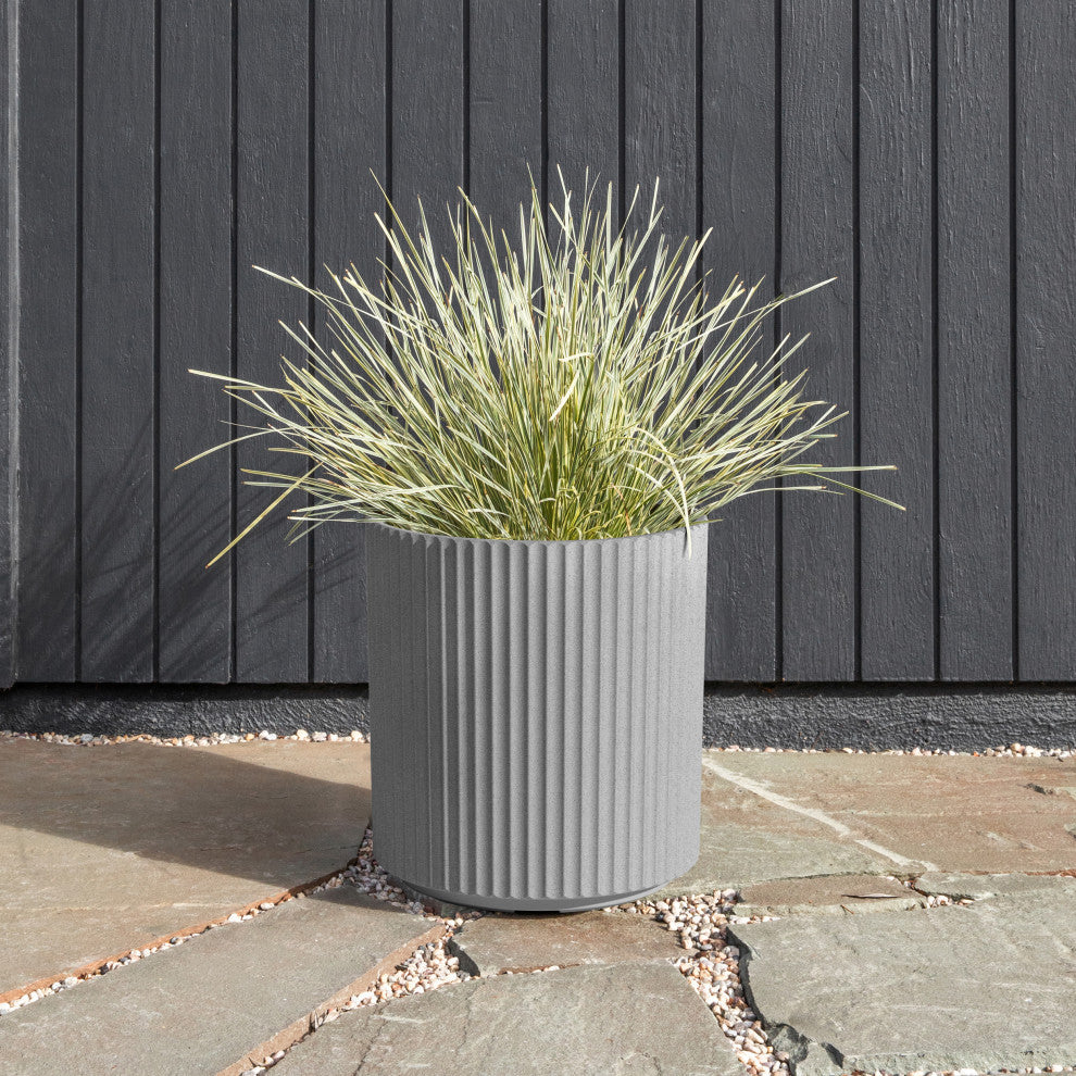 Veradek Demi Series Planter, Gray, 16", 2 Pack