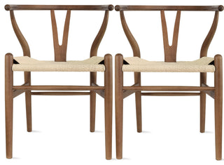 Modern Dining Chairs Solid Wood Armchairs Handmade Assembled Chair Set of 2, Espresso, Armchair