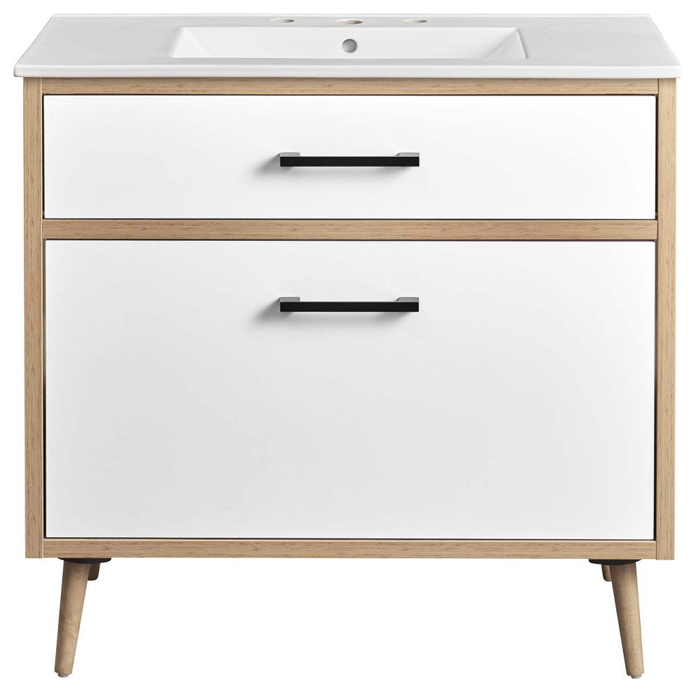 Maverick 36" Bathroom Vanity, White Oak