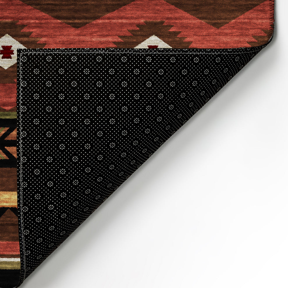 Indoor/Outdoor Phoenix PH3 Chocolate Machine Washable 2'3" x 7'6" Runner Rug