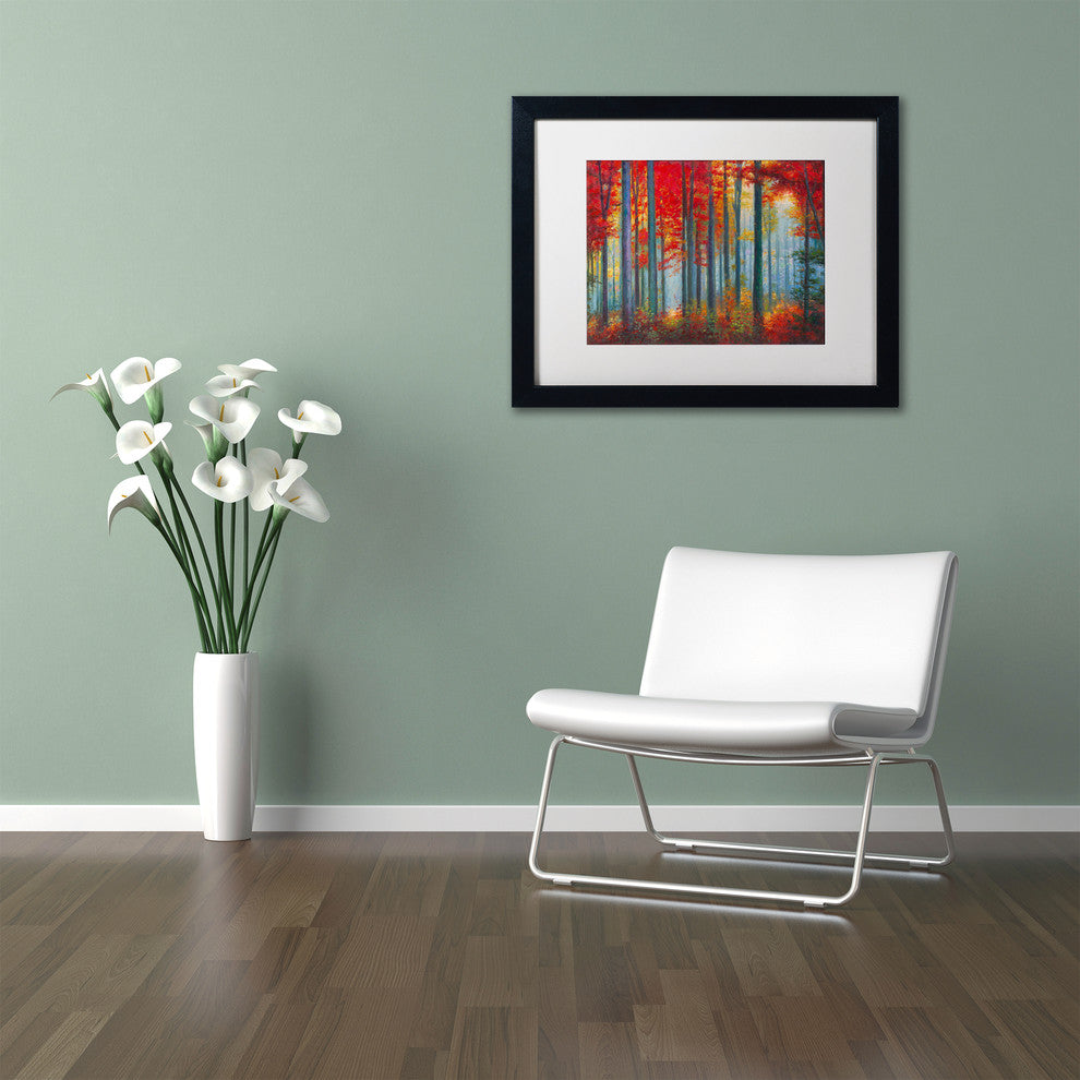 Daniel Moises 'Red Foreset' Matted Framed Art