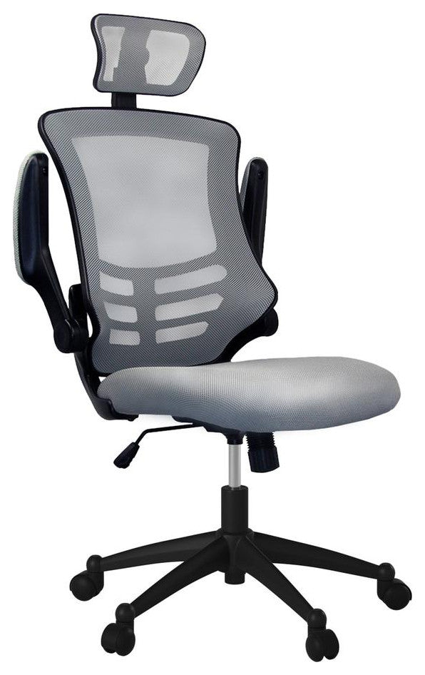 Modern High-Back Mesh Executive Office Chair With Headrest And Flip Up Arms