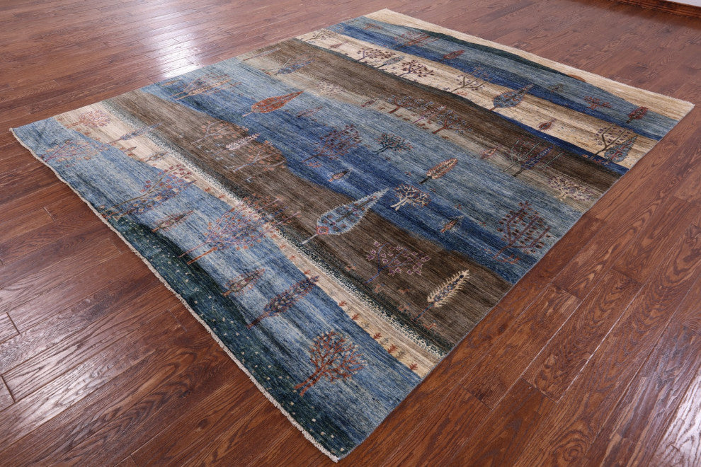 Tribal Persian Gabbeh Hand Knotted Wool Rug 8' 2" X 9' 9" Q9679