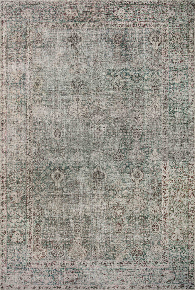 Chris Loves Julia x Loloi Jules Emerald / Antique Ivory 3''-6" x 5''-6" Accent Rug