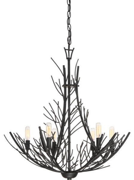 Quoizel THL5006MK Six Light Chandelier Thornhill Marcado Black