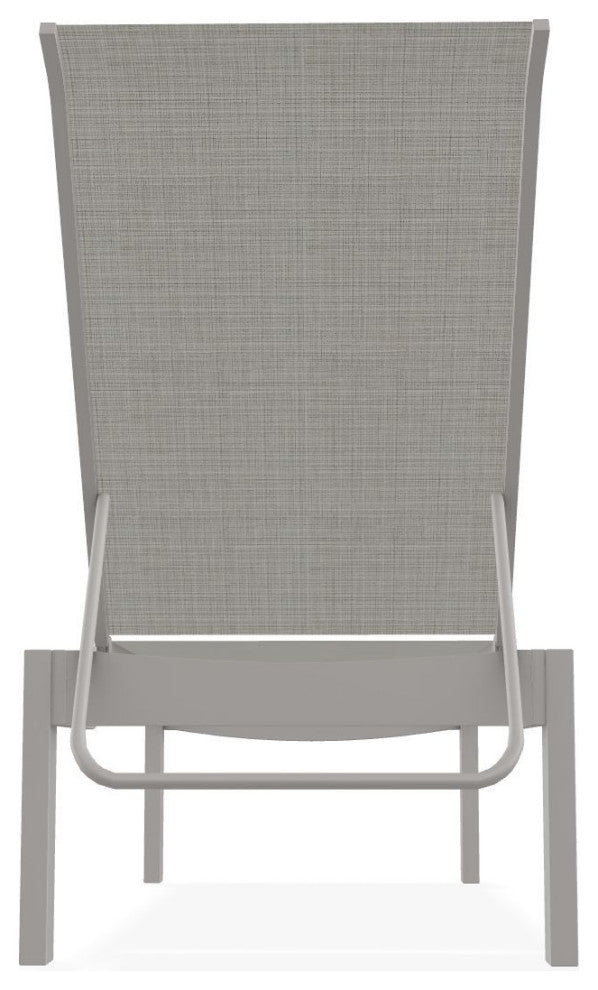 Leeward Sling Stackable Outdoor Chaise Lounge, Deacon/Warm Gray