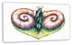Heart with Two Snails in Love, Animal Canvas Art Print, 32"x16"