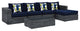 Modway Summon 5-Piece outdoor Patio Sunbrella Sectional Set, Canvas Navy