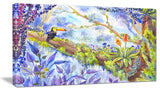 "Jungle With Bird Toucan On Tree" Wall Art Landscape, 32"x16"