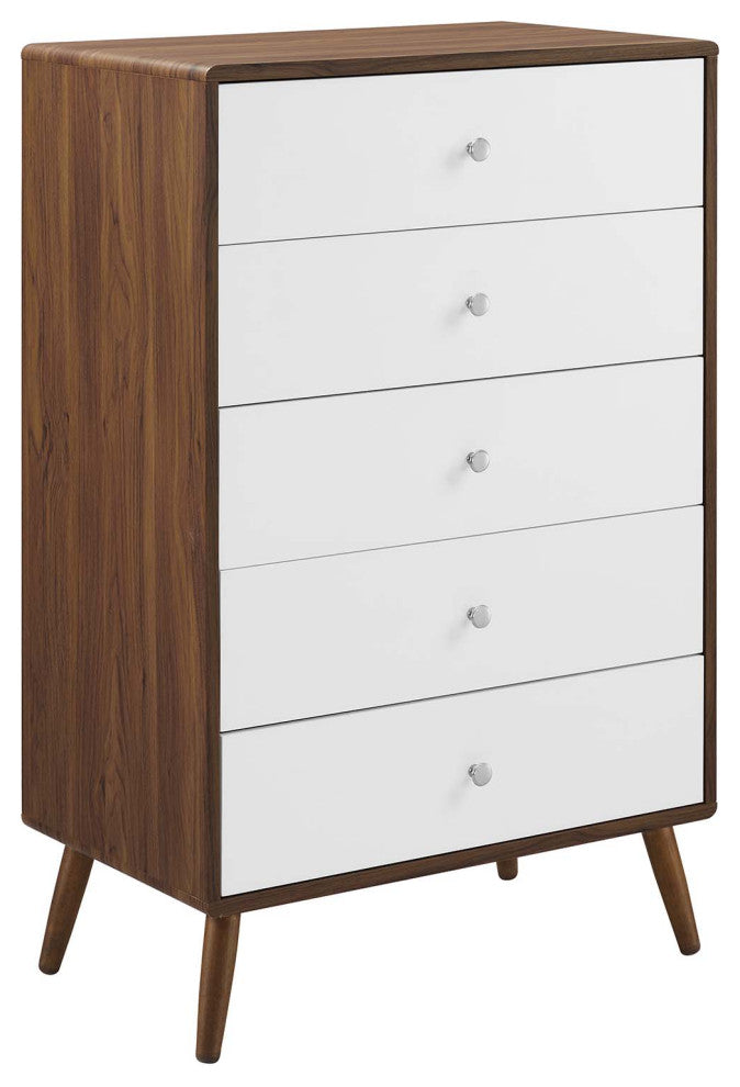 Transmit 5-Drawer Chest, Walnut White
