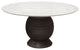 Ashe Round Dining Table With White Marble Top, Espresso