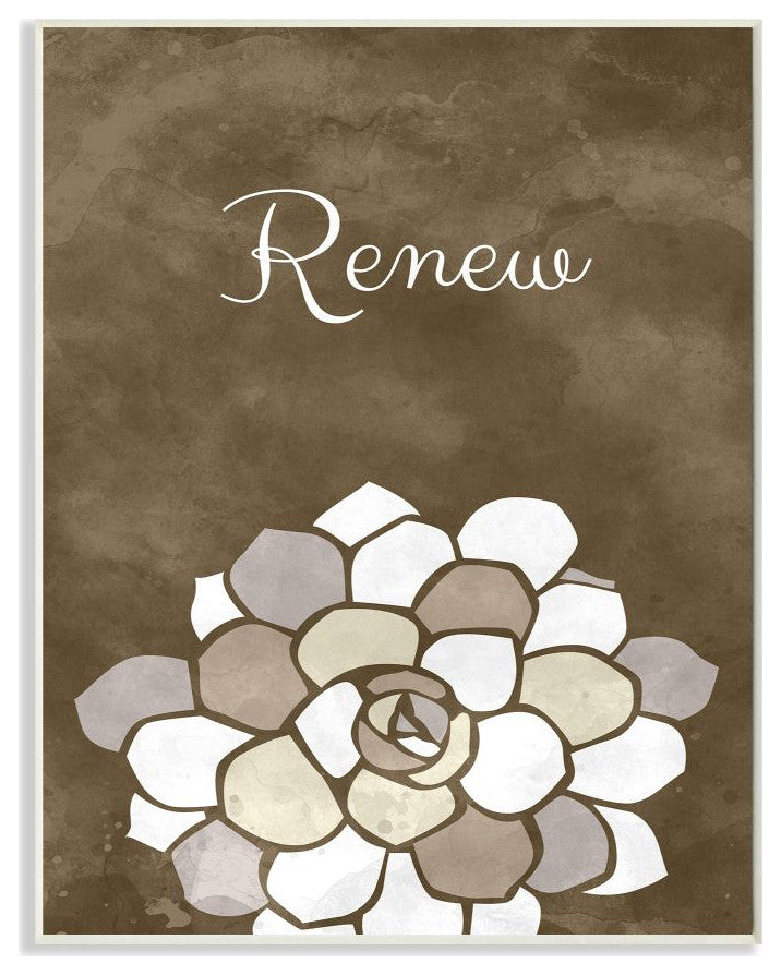 Stupell Industries Renew Mosaic Flower Brown Bathroom Design, 13 x 19