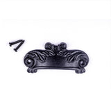 Cabinet or Drawer Bin Pull Black Iron Cup 4 inch W x 1 1/2 inch H