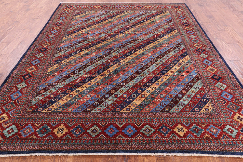 Persian Gabbeh Shall Handmade Rug 8' 0" X 9' 6" Q5011
