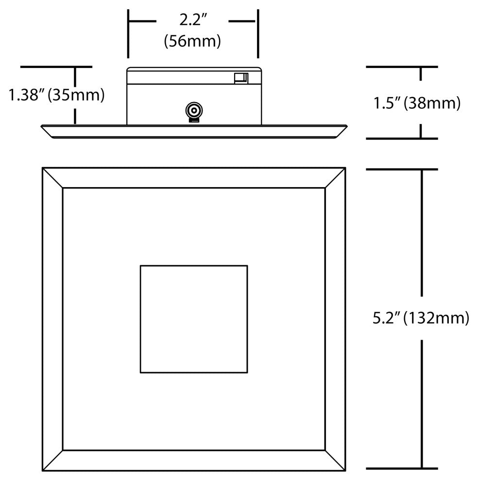 SureFit(v3) LED Flush Mount Ceiling Light, 5000K with Square Bronze Trim