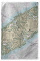 Betsy Drake Charleston Harbor and Approaches, SC Nautical Map Beach Towel