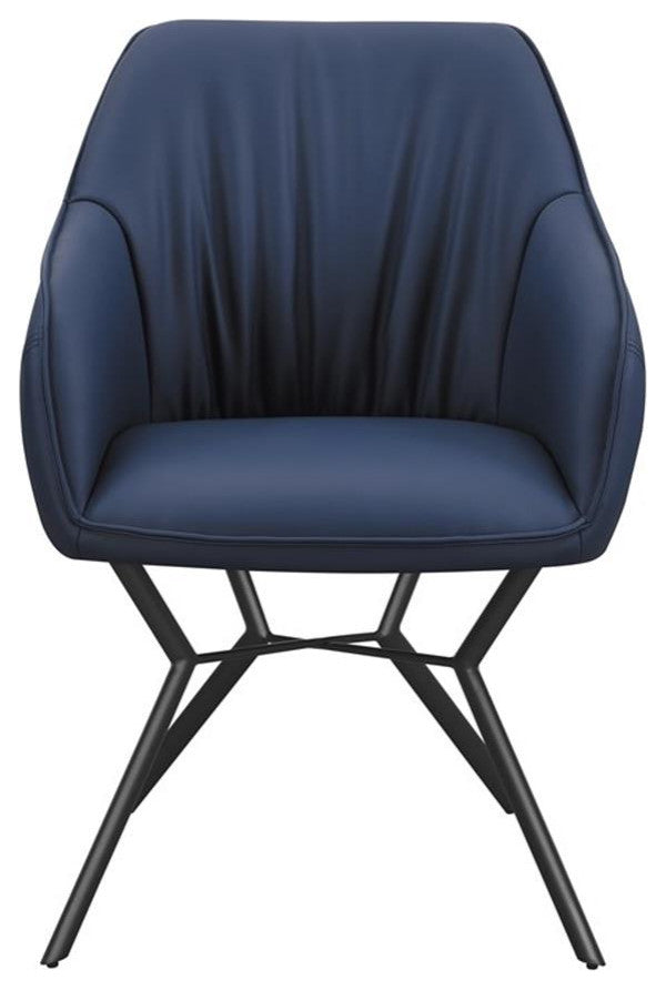 Coaster Mayer Upholstered Faux Leather Dining Chairs in Blue