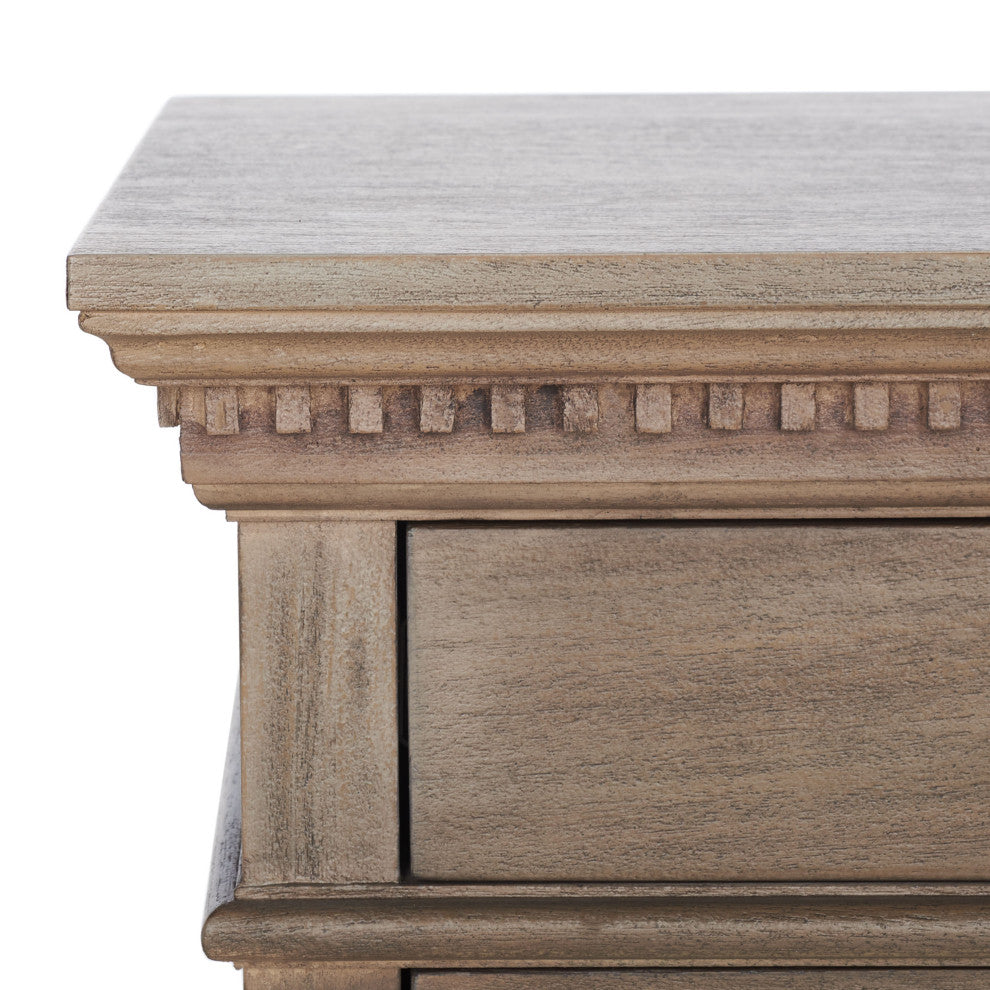 Safavieh Couture Allisyn 3 Drawer Wood Nightstand, Light Brown