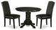 3Pc Round 42" Dinette Table, Pair Of Parson Chair, Pu Leather Color Black