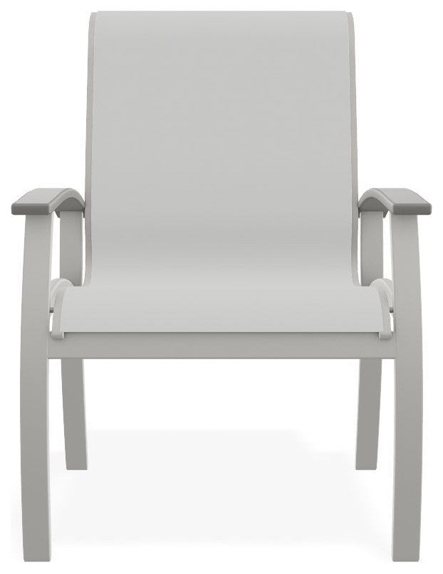 Belle Isle Sling Outdoor Dining Chair, White/Snow