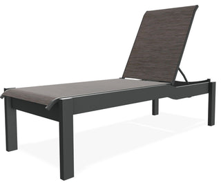 Leeward Sling Stackable Outdoor Chaise Lounge, James/Graphite