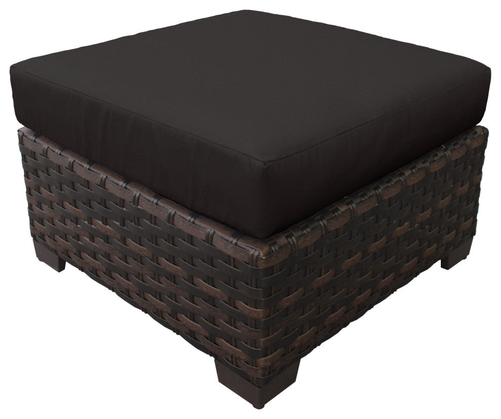 kathy ireland River Brook 12 Piece Wicker Patio Furniture Set Onyx