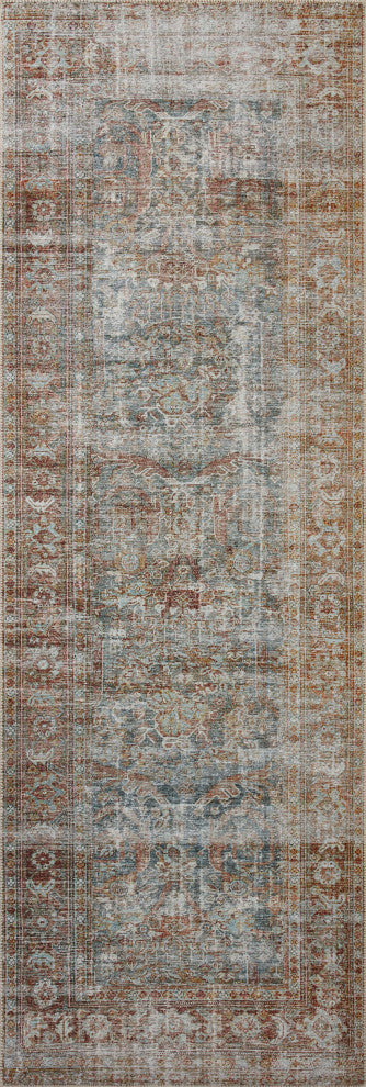 Chris Loves Julia x Loloi Jules Lagoon/Brick 2'-6" x 9'-6" Area Rug