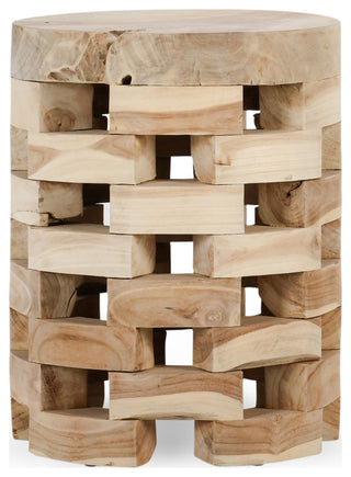 Dacosta Teak Wood Round Accent Table