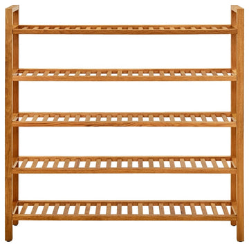 Vidaxl Shoe Rack With 5 Shelves 39.3"x10.6"x39.3" Solid Oak Wood