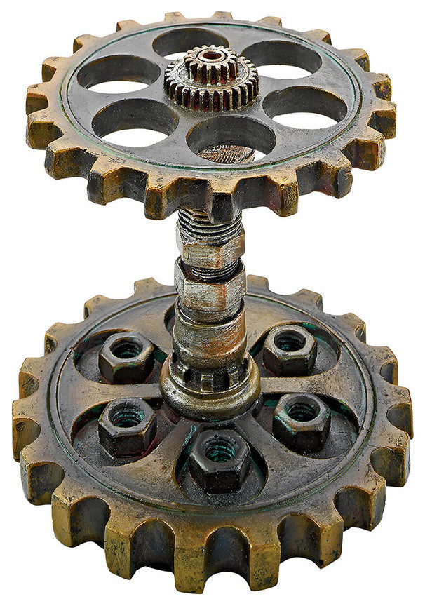 Industrial Steampunk Dual Gear Pen Holder