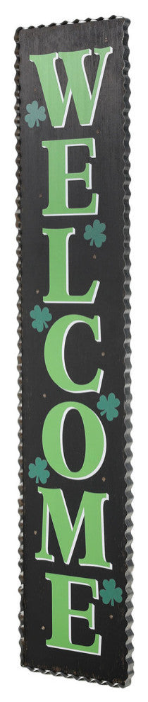 42" Lighted St. Patrick's Wooden "Welcome" Porch Sign