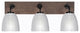 Oxbridge, Bath Bar, Matte Black & Painted Distressed Metal, 5" Clear Ribbed