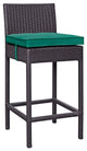 Espresso Green Convene Outdoor Patio Fabric Bar Stool