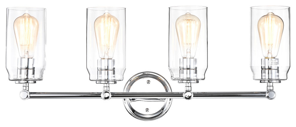 CHLOE Lighting Joyce Contemporary 4-Light Bath Vanity Fixture, Chrome