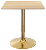 28" Dining Table, Square, Natural Gold, Metal, Modern, Mid Century