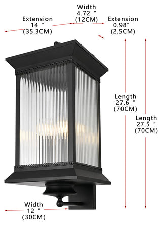 Home Living 12" Outdoor Wall Sconce, Black