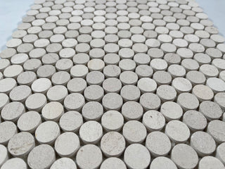 Golden Beach Moleanos Beige Limestone Quarter Round Mosaic Tile Honed, 1 sheet