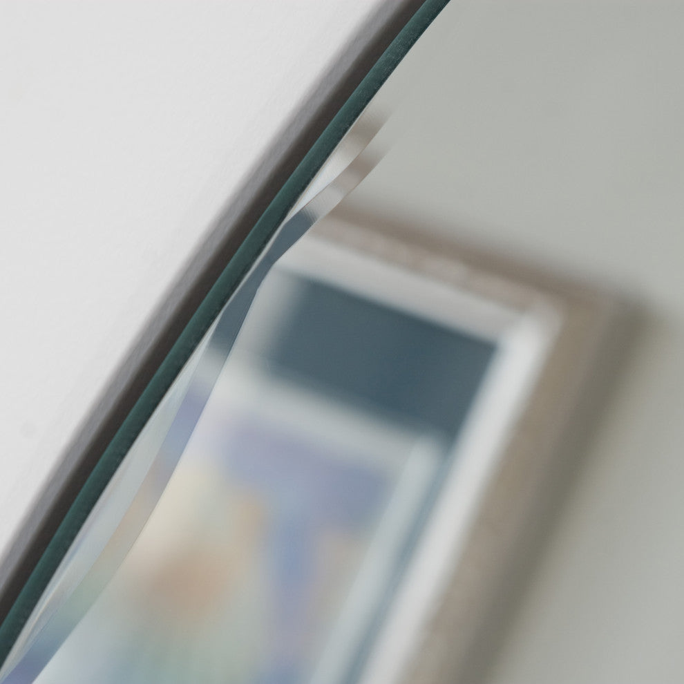 Frameless Oval Scallop Beveled Mirror